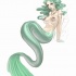 Elegant green long tail mermaid tattoo design by Darthdifa