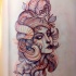Elegant new school style medusa gorgona portrait tattoo design