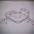 Elegant static outline crab tattoo design