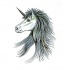 Elegant unicorn head in profile tattoo design