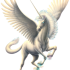 Pegasus branco elegante com um design de tatuagem de chifre