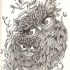 Embracing grey mom and baby owl tattoo design