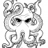 Evil black-eyed octopus tattoo design