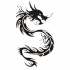 Evil black tribal dragon emblem tattoo design