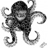Evil dark dotwork octopus tattoo design