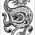 Evil grey celtic-style dragon tattoo design