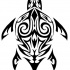 Excellent tribal turtle looking down tattoo design