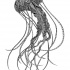 Exiting black ornate jellyfish tattoo design