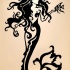 Exiting black tribal mermaid silhouette tattoo design