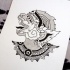Exiting monkey king witn ornate collar tattoo design