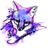 Exiting purple watercolor fox portrait tattoo design