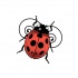 Fabulous colored ladybug with curled horns tattoo design