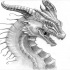 Fabulous pencilwork dragon portrait tattoo design