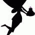 Fairy silhouette with a cake tattoo design
