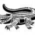 Fantastic black-ink ornate reptile tattoo design