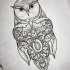 Fantastic detailed dotwork owl tattoo design