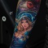 Fantastic girl tattoo on forearm