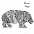 Fantastic massive ornamented hippo tattoo design