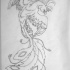 Fantastic outline phoenix tattoo design