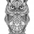 Fantastic serious patterned owl tattoo design