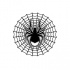 Fat black spider hanging on net tattoo design