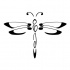 Fine black-line dragonfly tattoo design