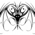 Fine black tribal bat tattoo design