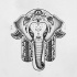 Fine uncolored dotwork hamsa elephant tattoo design