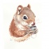 Fine watercolor squirrel drinking coffee tattoo design