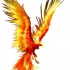 Fire flying phoenix tattoo design