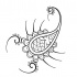 Folk-patterned scorpion tattoo design
