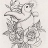 Free penguin baby with beads and roses tattoo design