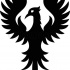 Full-black phoenix bird logo tattoo design