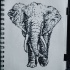 Full-size dotwork elephant tattoo design