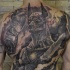 Full back Anubis con cuore e piuma tattoo