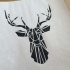 Full black geometric deer tattoo design