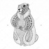 Funny black-ink patterned standing rodent tattoo design