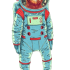 Funny colored sloth astronaut tattoo design