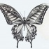 Funny huge dotwork butterfly tattoo design