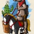 Funny multicolor rodent riding toy horse tattoo design