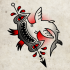 Funny old school hummer shark killed with arrow tattoo design