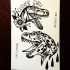 Funny old shool dinosaur heads tattoo design