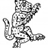Funny outline aztec human-like jaguar tattoo design