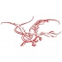 Funny red-ink flying dragon tattoo design
