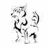 Funny tribal standing dog tattoo design