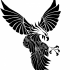 Furious black eagle attacking his pray tattoo by Slasher16