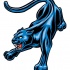 Furious blue roaring panther tattoo design