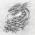 Furious grey-ink dragon portrait tattoo design
