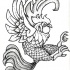 Furious outline rooster attacking his prey tattoo design