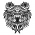 Geometric-patterned bear head tattoo design